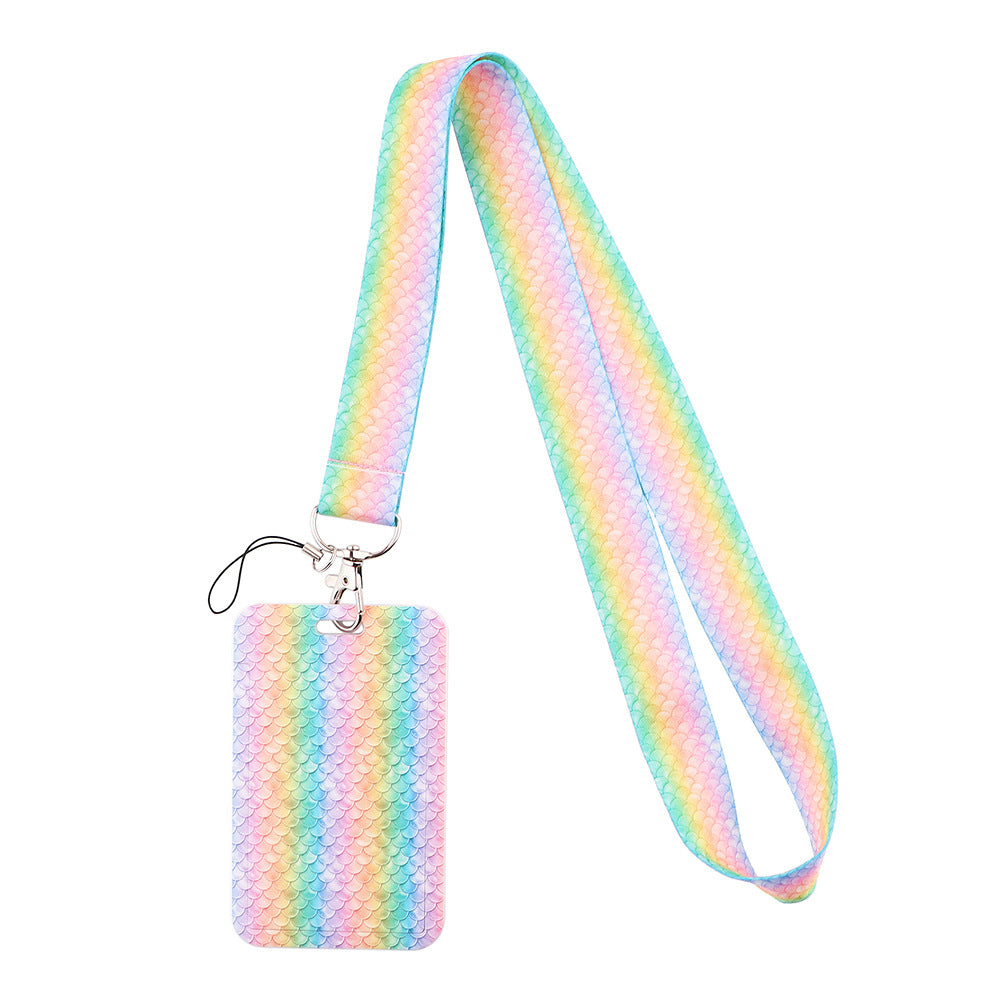 Wholesale Polyester Mermaid Scales Mobile Phone Lanyard Keychain